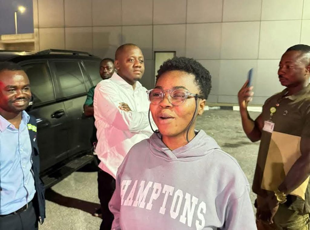 Suzzy Adwoa Pinamang returns home after UK eye surgery sponsored by Ibrahim Mahama