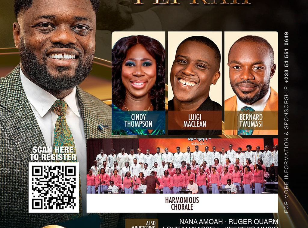 Kofi Owusu Peprah sets the stage for a free live worship concert at Cedar Mountain Chapel
