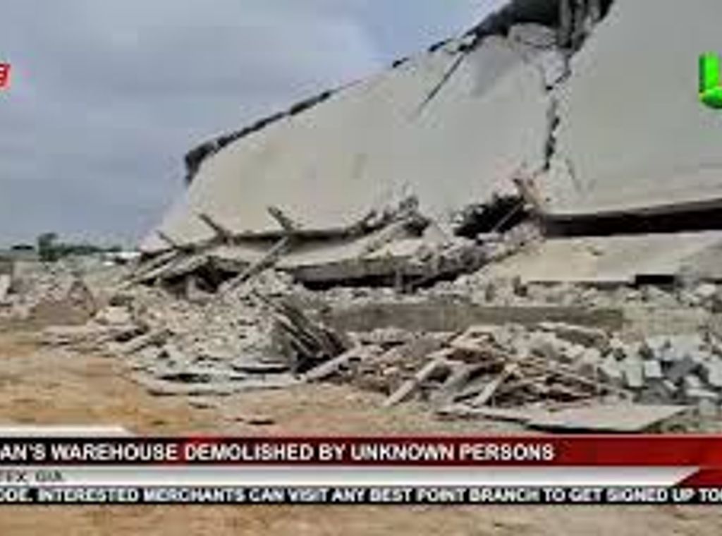 McDan’s warehouse demolished by unknown persons