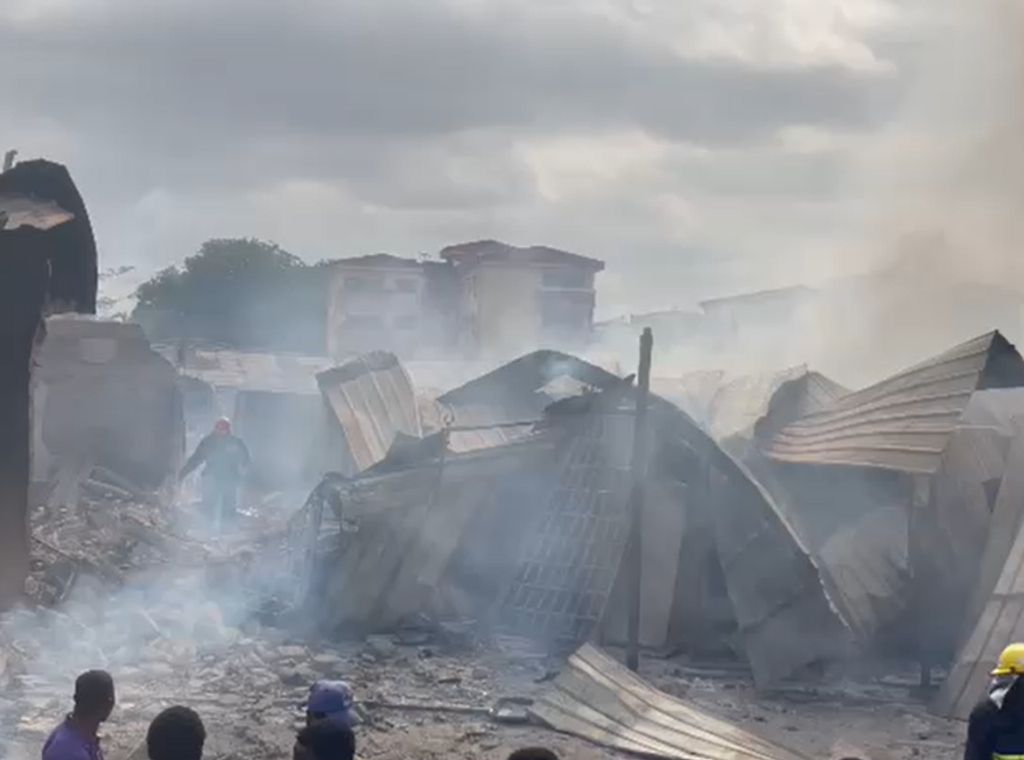 Fire ravages makeshift structures near Madina Redco Flats