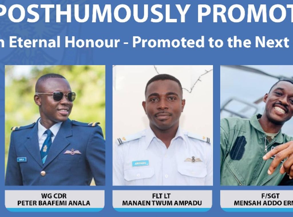 Mahama approves posthumous promotions for helicopter crash victims