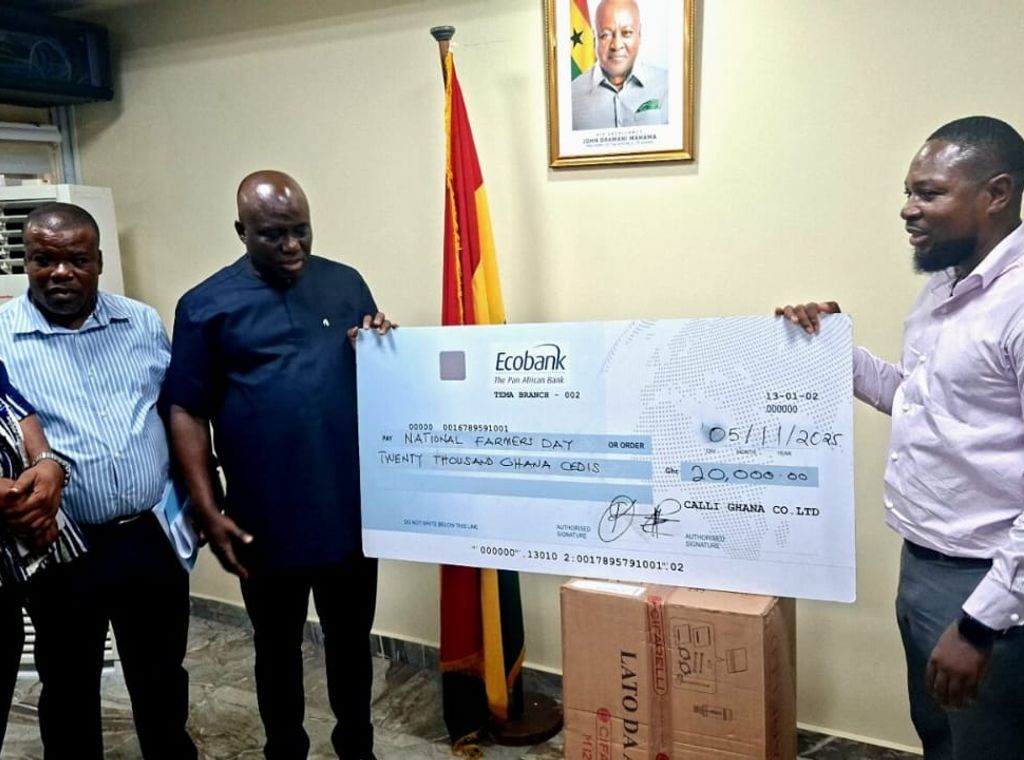 Callighana donates GH¢50 thousand worth of items to the Ministry of Agric to support the 41st Farmers’ Day Celebration  November 6, 202502