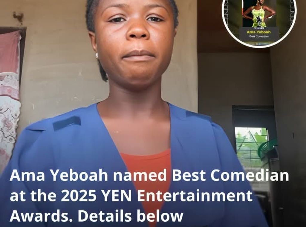 Ama Yeboah crowned best comedian at 2025 YEN Entertainment Awards