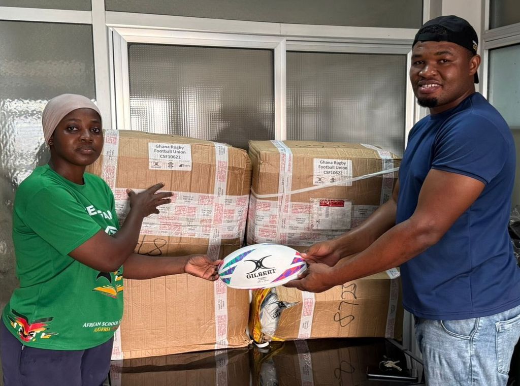 World Rugby and Gilbert donate 200 rugby balls to Ghana Rugby Football Union