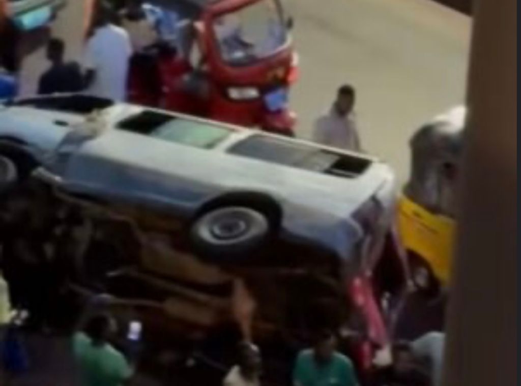 Several injured in multi-vehicle crash at Krofrom in Kumasi