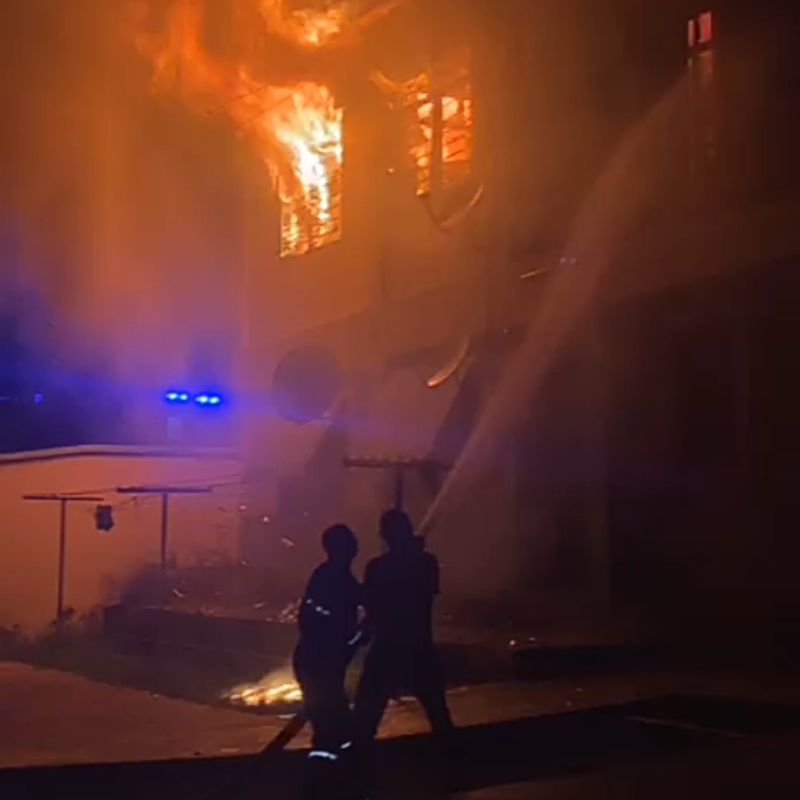 Fire erupts at Oyoko Methodist Senior High School, engulfing Teacher's Bungalow and Dormitory