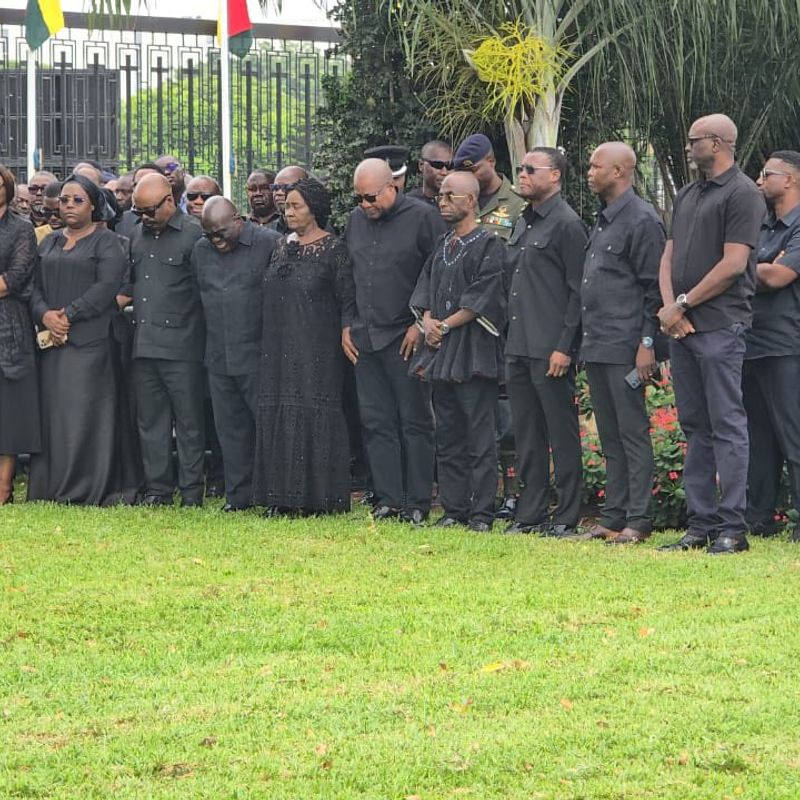 President Mahama lays flowers in honour of helicopter crash victims