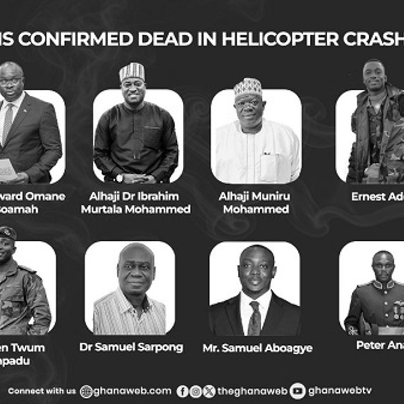 Ghana sends helicopter crash victims’ remains to South Africa for DNA identification