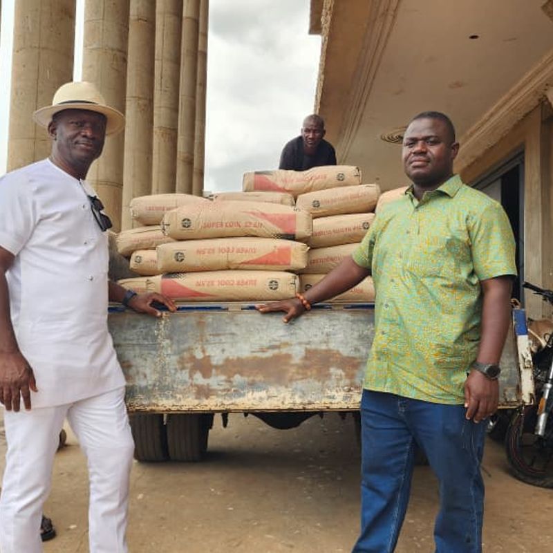 Hotjobs Africa CEO donates 100 bags of cement to support completion of Ashaiman chief’s palace 