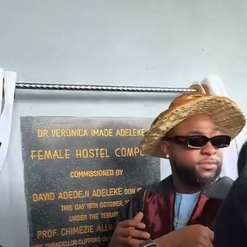 Davido commissions female hostel in honour of late mother at Clifford University
