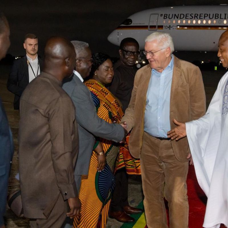 German President arrives in Accra for 3 day state visit