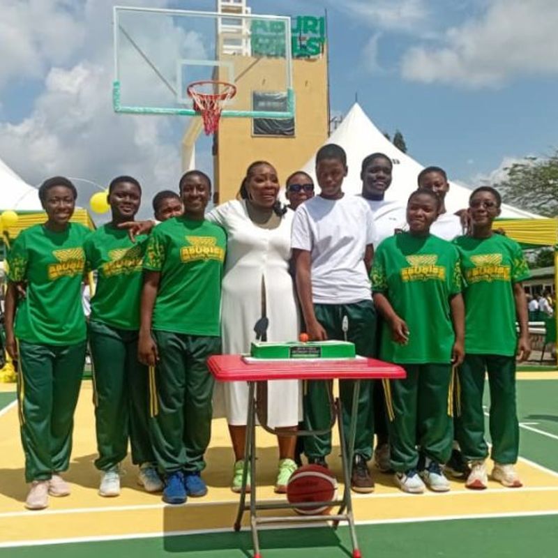GBF treasurer delivers new court for Aburi Girls