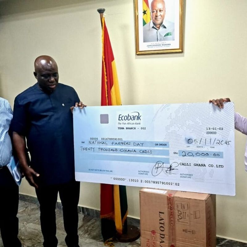 Callighana donates GH¢50 thousand worth of items to the Ministry of Agric to support the 41st Farmers’ Day Celebration  November 6, 202502