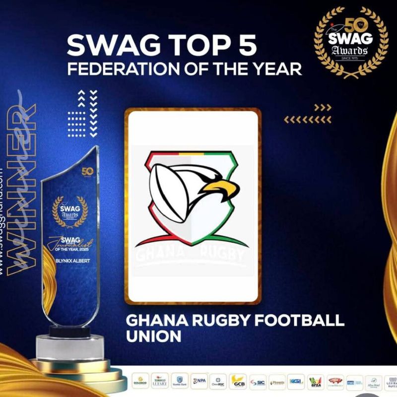 Ghana Rugby Football Union secures Top 5 spot in prestigious SWAG Awards