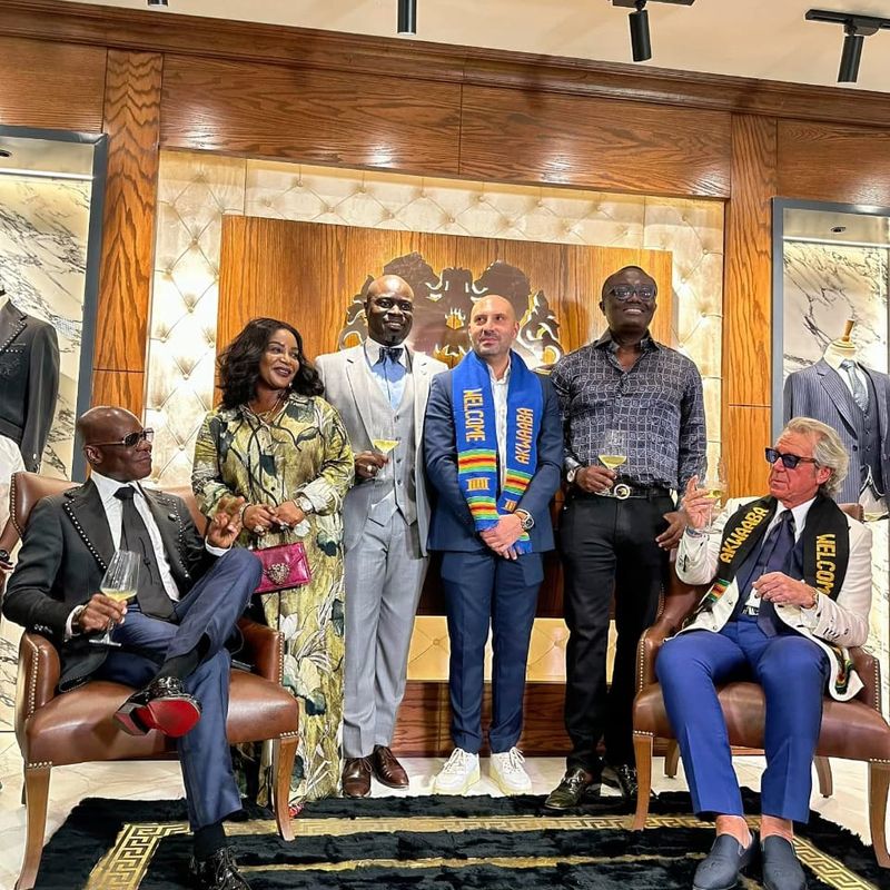 Billionaire luxury designer Angelo Galasso partners with Ghana’s Nana Sarfo as Savile Row Ghana Reopens in East Legon