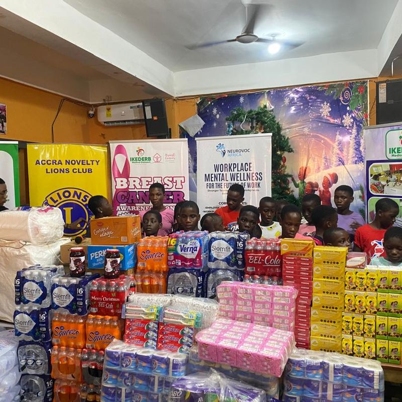 Ikederb Medical Outreach donates food items and supplies to children in Accra 