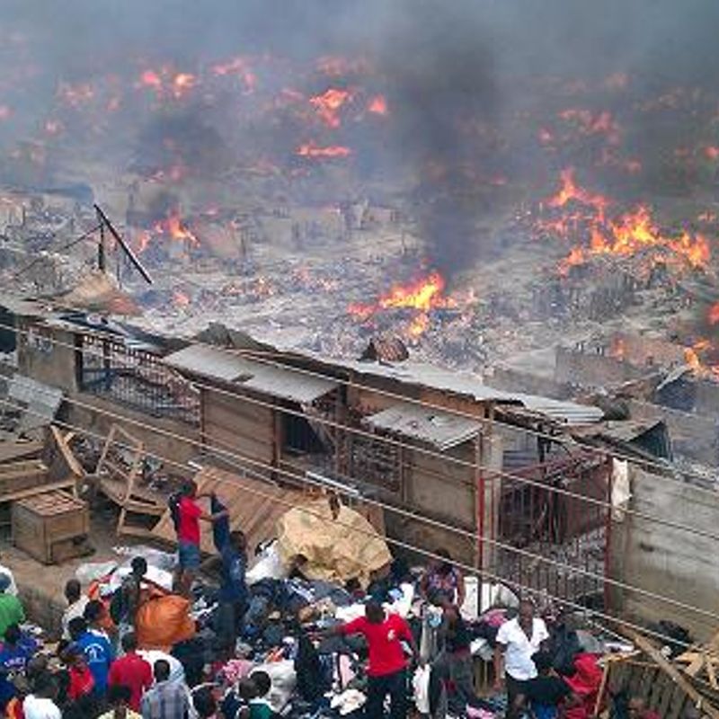 Fire destroys shops and goods at Kasoa new market