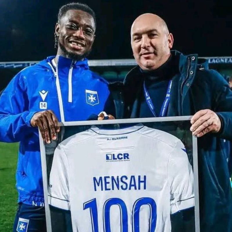 Gideon Mensah hits century of appearances for Auxerre
