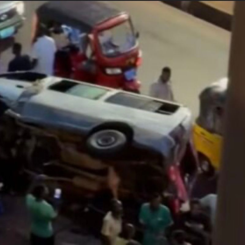 Several injured in multi-vehicle crash at Krofrom in Kumasi