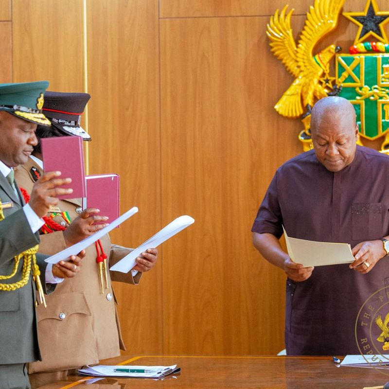 President Mahama swears in new heads of Fire and Immigration Services