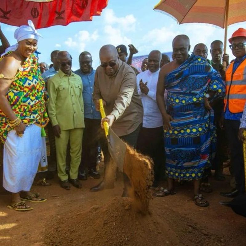 President Mahama cuts sod for 24-hour market project in Dormaa