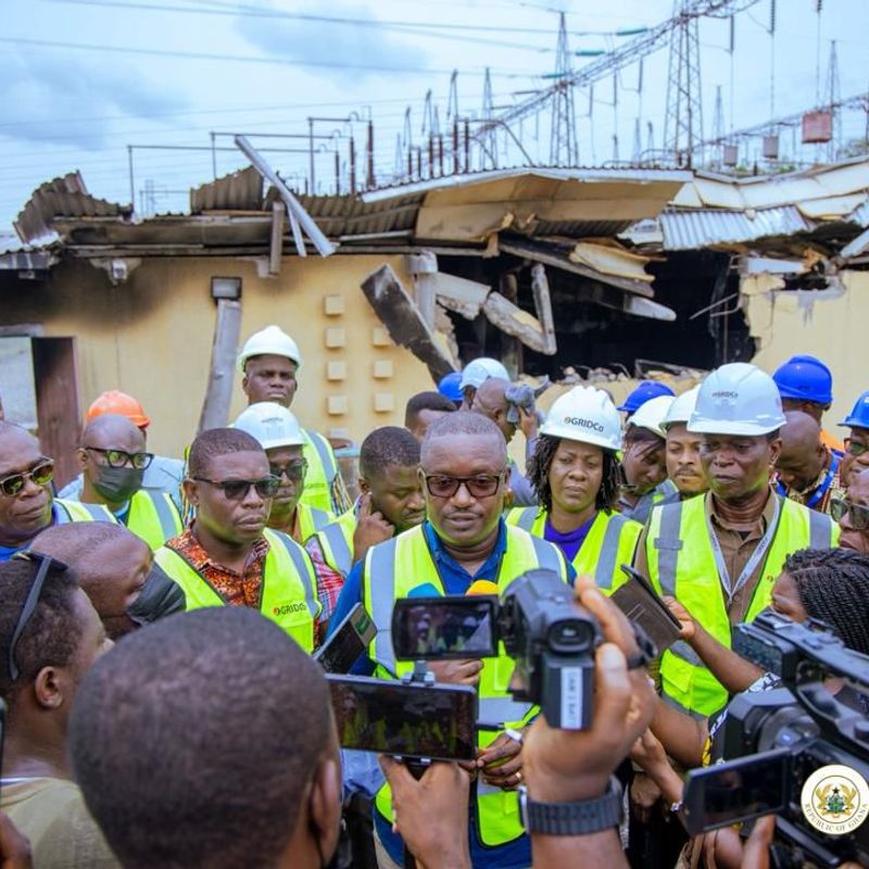 Energy Minister inspects Akosombo Substation fire, orders urgent power restoration