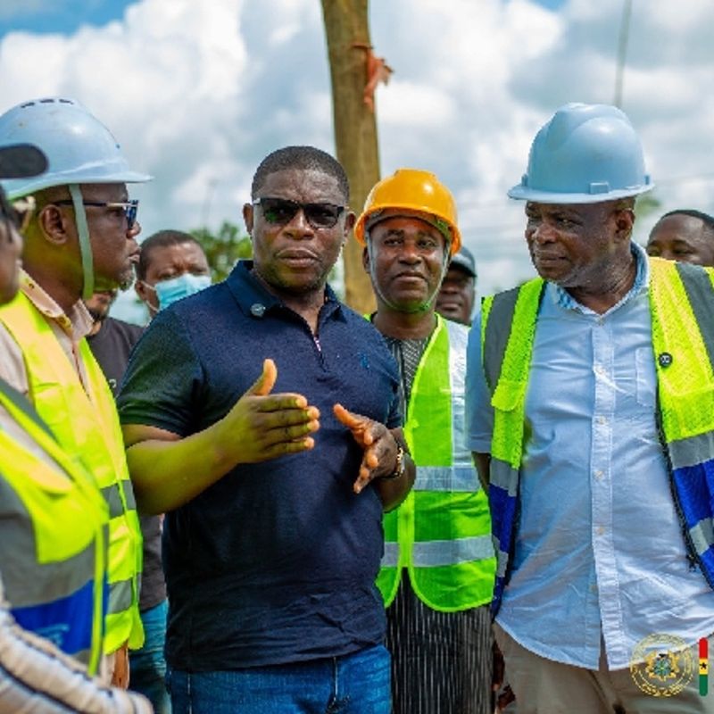 Roads minister inspects major road projects in Gomoa West