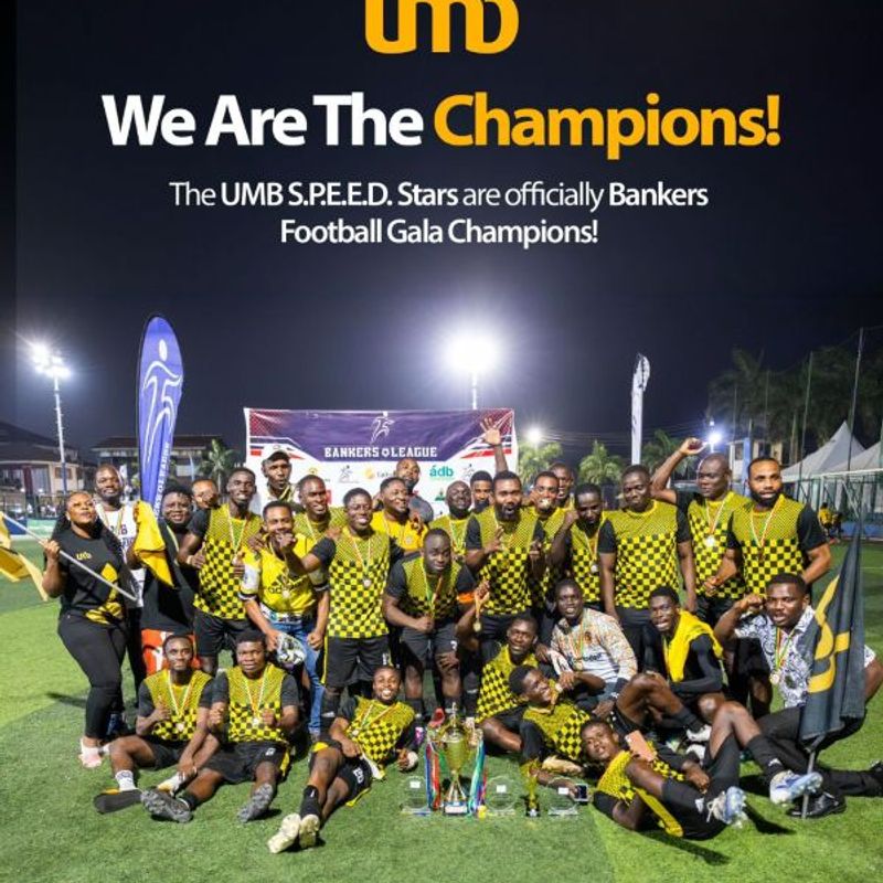 UMB S.P.E.E.D. Stars lift bankers football gala trophy